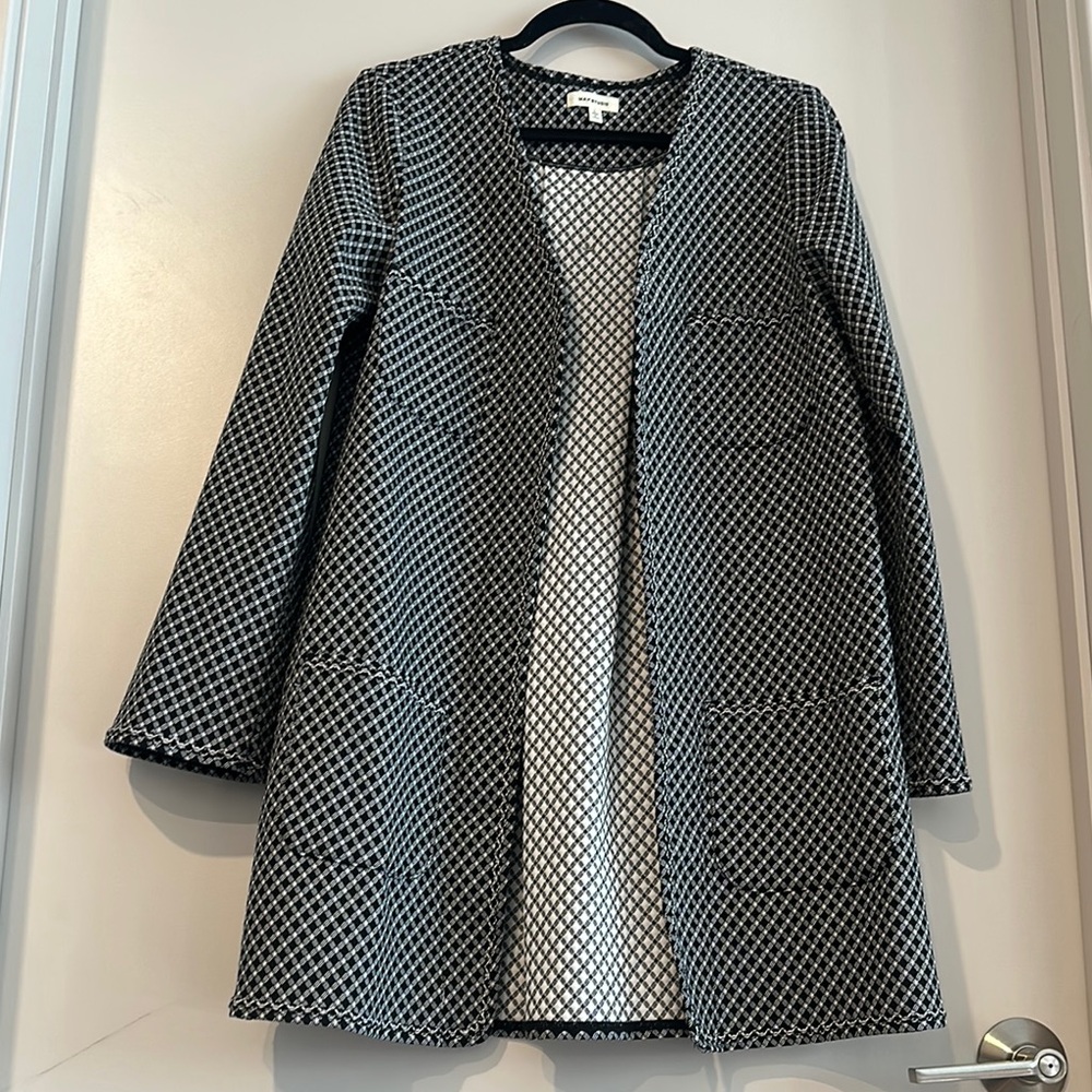 Chic Max Studio Black and White Patterned Cardigan Size L